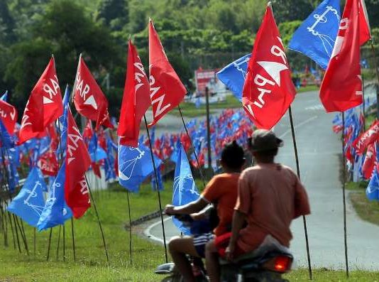 Election flags at Cameron Highlands