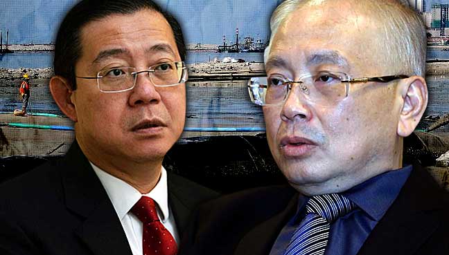 DAP's Lim Guan Eng and MCA's Dr Wee Ka Siong (right)