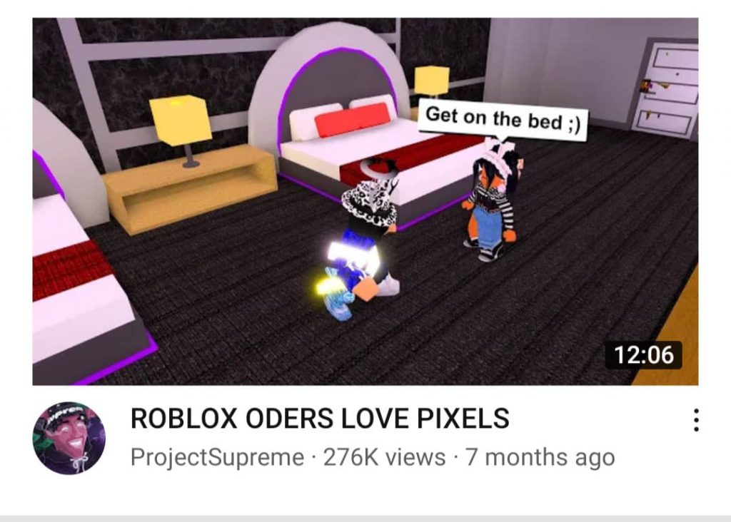 ELemen pedofilia kanak-kanak tersirat di kartun Malaysia di YouTube. - Roblox Oders Love Pixes oleh Project Supreme.