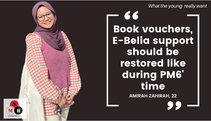 Amirah Zahirah Wants the Same Benefits That She Used to Get During Najib Razak's time in office - NMH graphics by DH