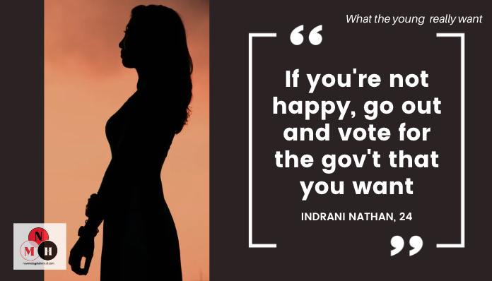 Indrani | Nmh Indrani Nathan Tells the Young: Go out and Vote for the Government That You Want - Nmh Graphics by Dh