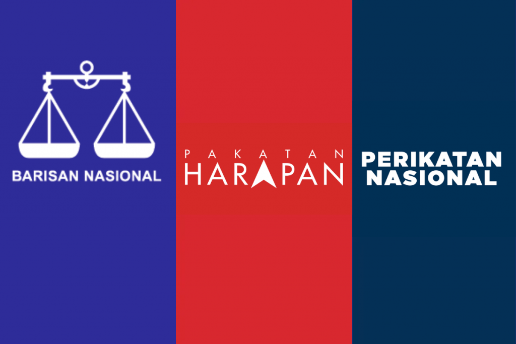 The three main coalition taking centrestage in GE15 - NMH graphics by DH